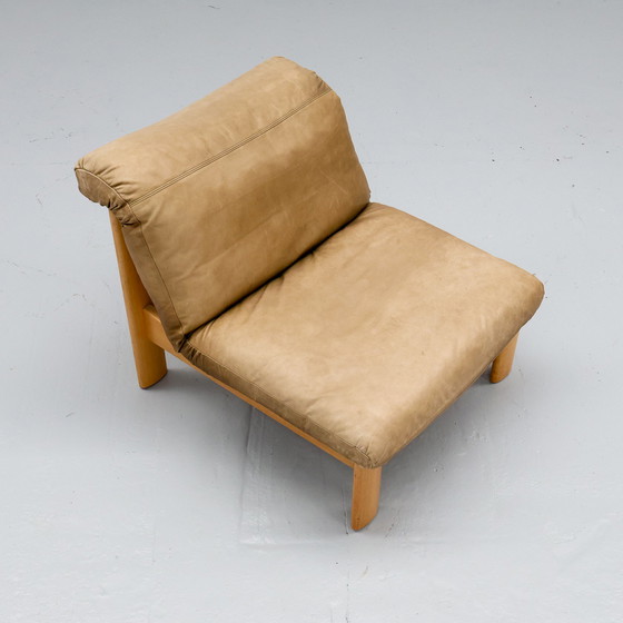 Image 1 of Wood & Leather Modular Bench 60S