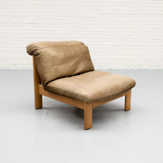 Image 1 of Wood & Leather Modular Bench 60S