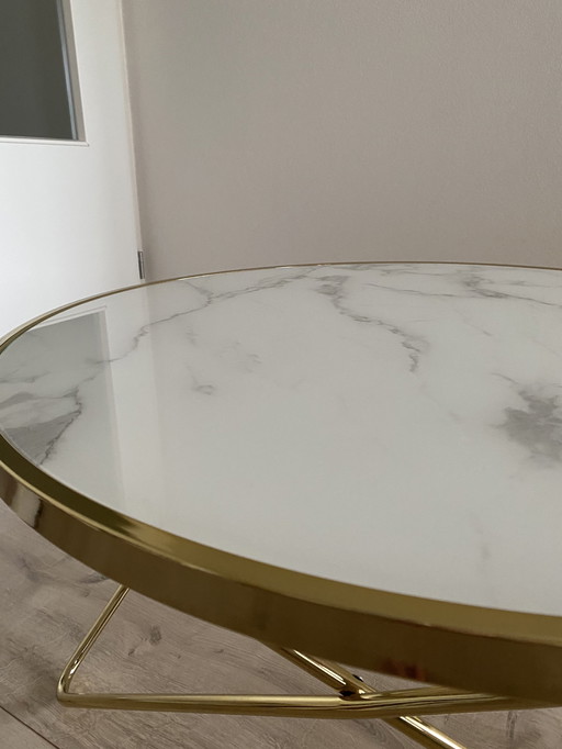 Beliani Coffee Table Marble Look