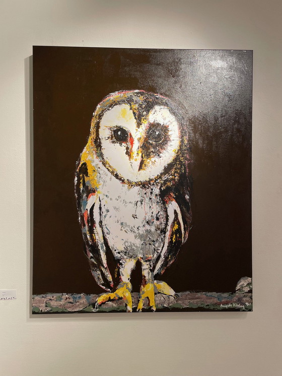 Image 1 of Painting Portrait Of Barn Owl