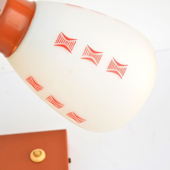 Image 1 of Lampada da tavolo vintage in vetro e acciaio di J. Hurka per Lidokov, Cecoslovacchia 1960