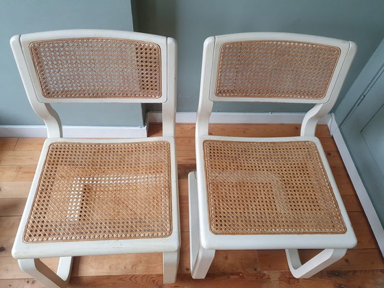 Image 1 of Set Of 2 Lübke Cantilever Chairs - Cane / Webbing