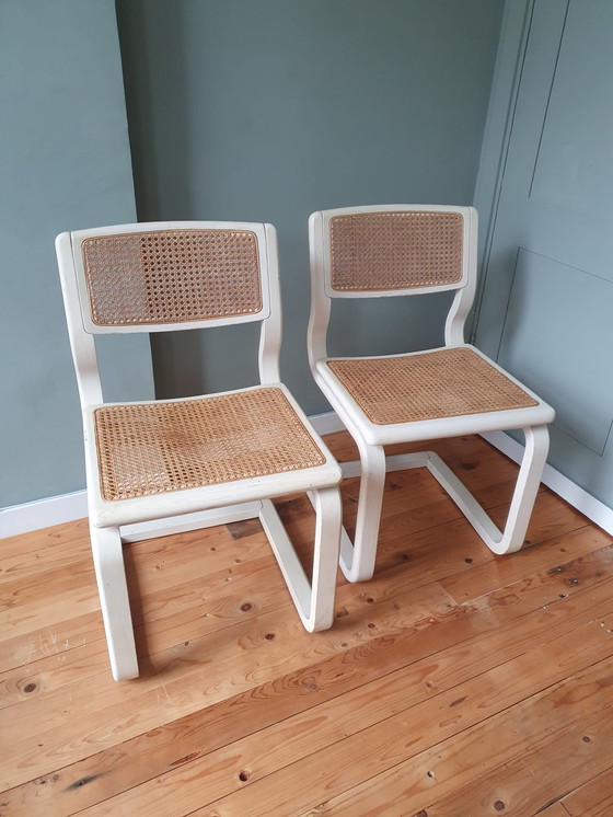 Image 1 of Set Of 2 Lübke Cantilever Chairs - Cane / Webbing