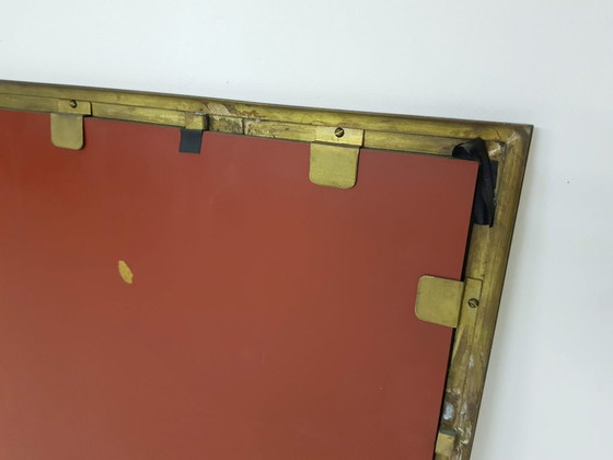 Image 1 of Miroir rectangle en laiton vintage