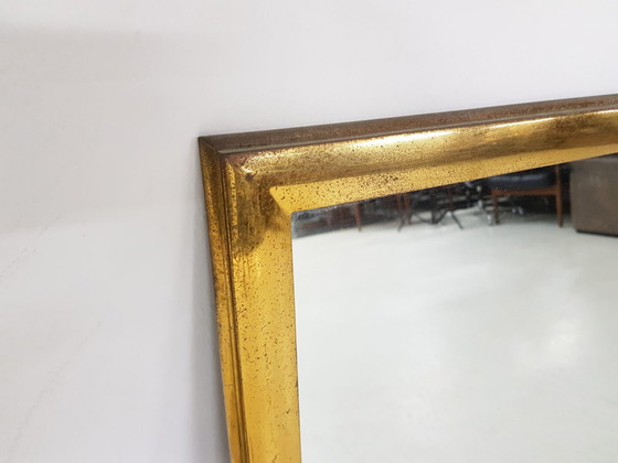 Image 1 of Miroir rectangle en laiton vintage