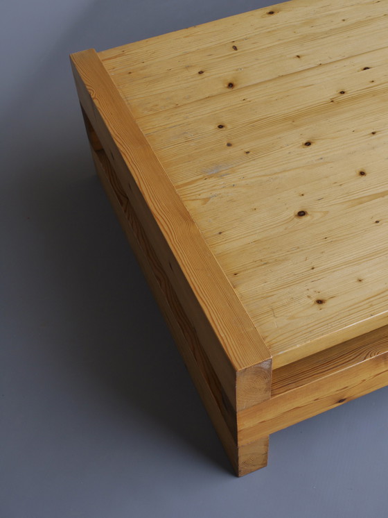 Image 1 of Minimalist Scandinavian Pine Coffee Table, 1970s