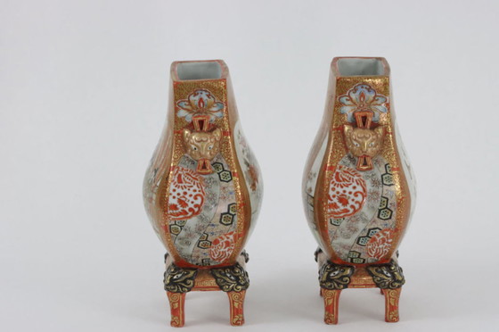 Image 1 of 2x Japanese Kutani vases