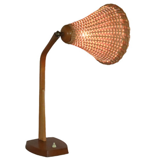 Image 1 of Lampada da tavolo vintage in rattan