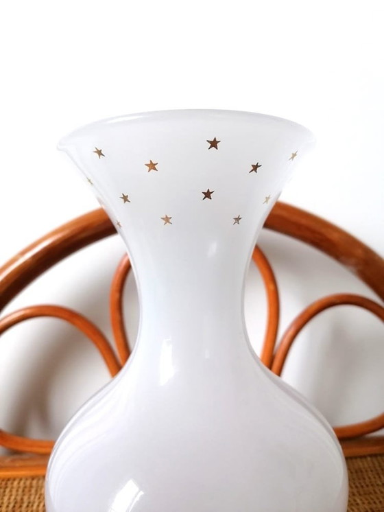 Image 1 of Opaline Glass Vase With Stars