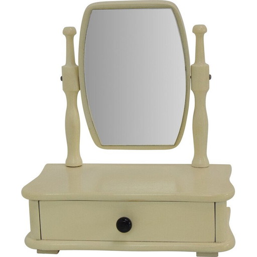 Toeletta vintage in legno per bambini con specchio, Cecoslovacchia, anni '70