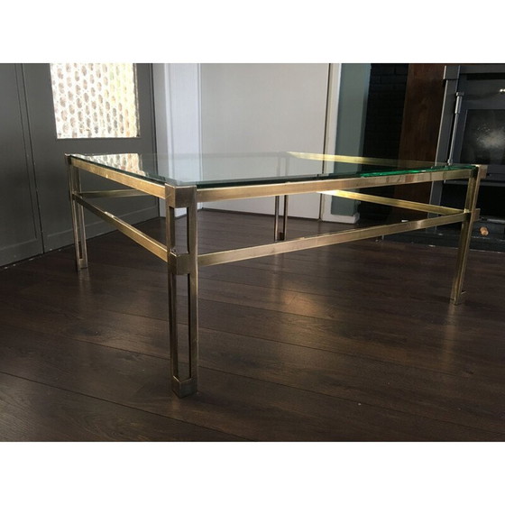 Image 1 of Vintage brass coffee table by Ghyczy, 1980