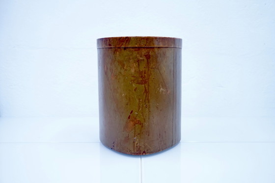 Image 1 of Brown leather wastepaper basket, 1960s