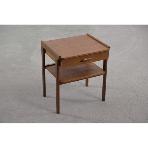 Mid-Century Modern Teak Nightstand Scandinavian 1950s