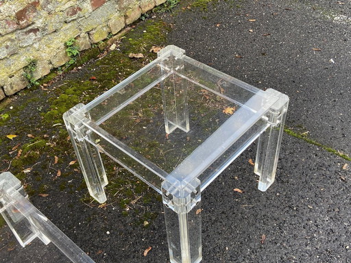 Two acrylic glass tables Table set Sofa table Side table