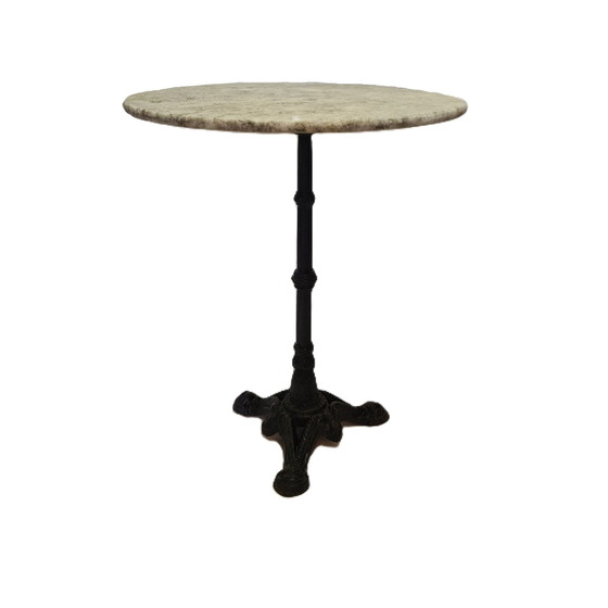 Image 1 of French bistro garden table with marble top, 2nd half 20th century