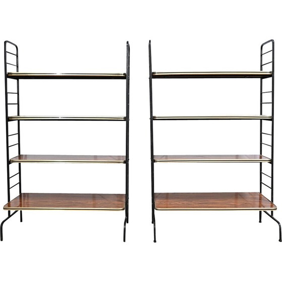 Image 1 of Coppia di mensole vintage in metallo e laminato, 1950