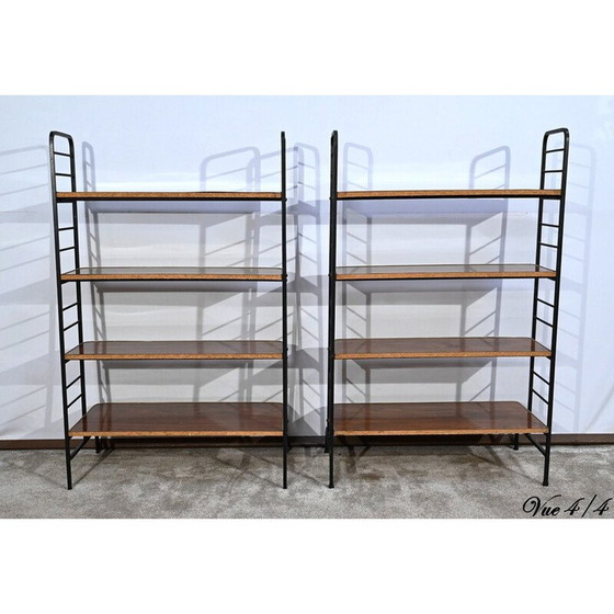 Image 1 of Coppia di mensole vintage in metallo e laminato, 1950