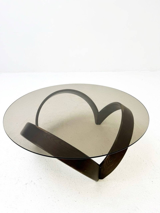 Image 1 of Table basse italienne avec plateau en verre fumé de Achille Castiglioni pour Driade, années 1970