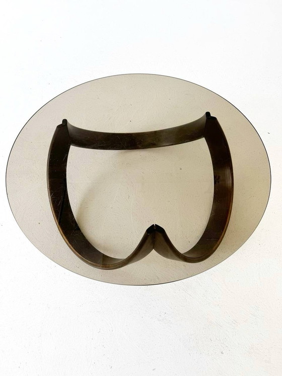 Image 1 of Table basse italienne avec plateau en verre fumé de Achille Castiglioni pour Driade, années 1970