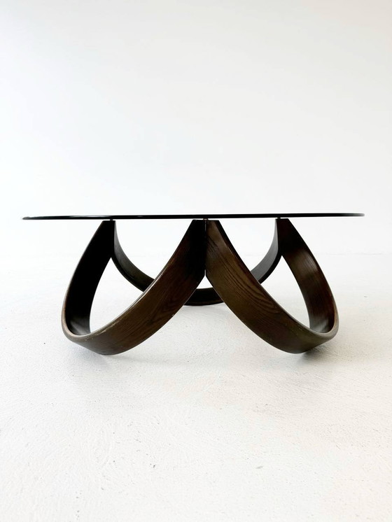 Image 1 of Italian coffee table with smoked glass top by Achille Castiglioni for Driade, 1970s