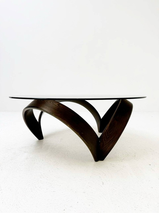 Image 1 of Italian coffee table with smoked glass top by Achille Castiglioni for Driade, 1970s