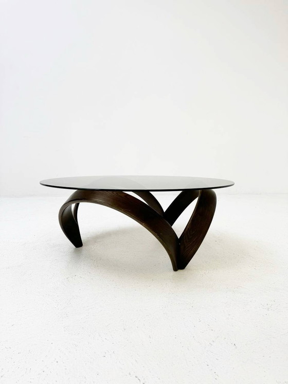 Image 1 of Italian coffee table with smoked glass top by Achille Castiglioni for Driade, 1970s