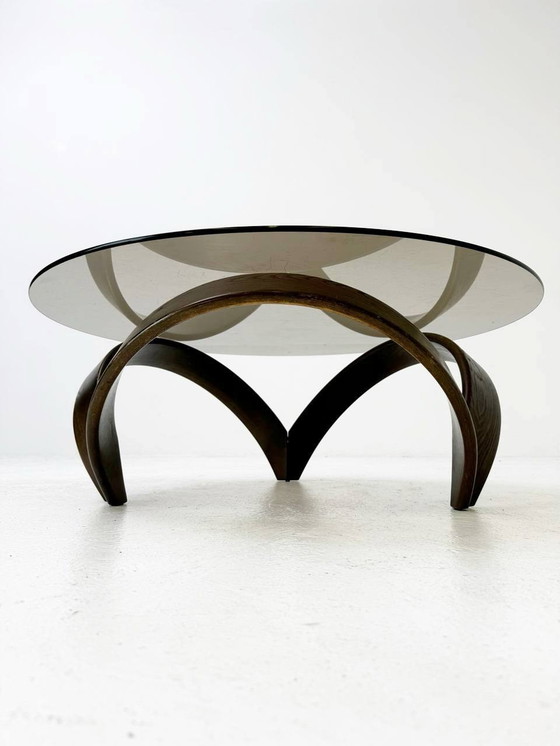 Image 1 of Italian coffee table with smoked glass top by Achille Castiglioni for Driade, 1970s