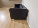 Molinari Canapé 3 places Cuir noir Design italien