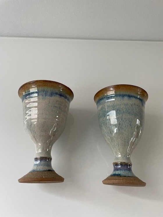 Image 1 of 2 Handmade Chalices With Beautiful Melamine Glaze