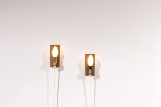 Image 1 of Brutalist Brass Hand made Wall Lamps Sconces By Holm Sørensen