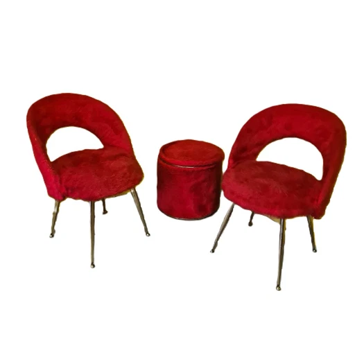 Ensemble de chaises françaises et tambour de rangement, années 1960