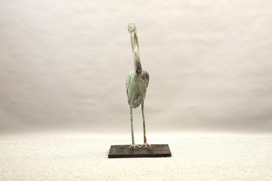 Image 1 of Hollywood Regency brass crane sculpture, 1960s