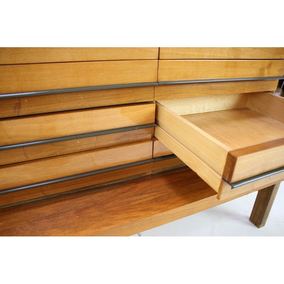 Image 1 of Vintage oak and glass chest of drawers for Znz, Czechoslovakia 1960