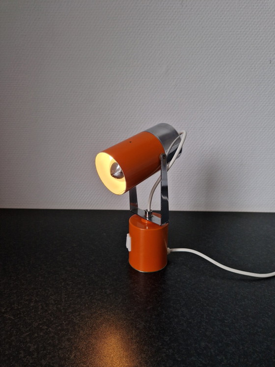 Image 1 of Vintage Table Lamp With Chrome Tilting Design