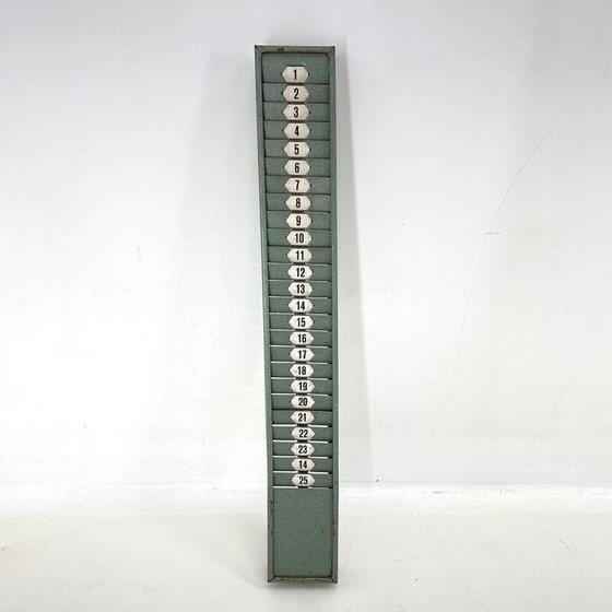 Image 1 of Vintage industrial Time card rack, Czechoslovakia 1950s