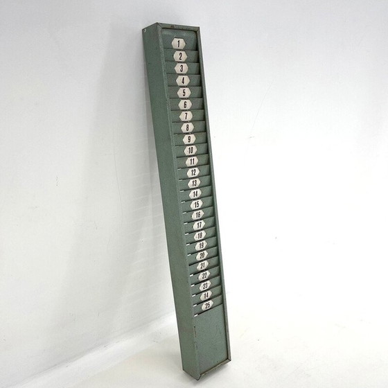Image 1 of Vintage industrial Time card rack, Czechoslovakia 1950s