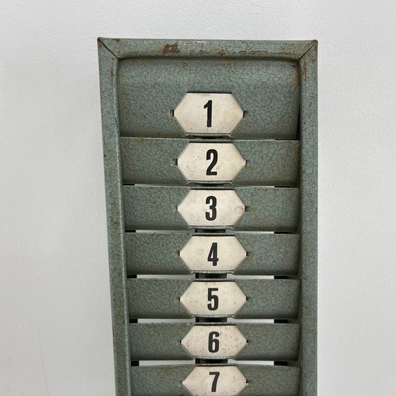 Image 1 of Vintage industrial Time card rack, Czechoslovakia 1950s