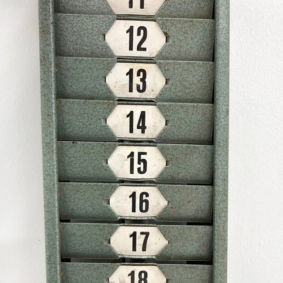 Image 1 of Vintage industrial Time card rack, Czechoslovakia 1950s
