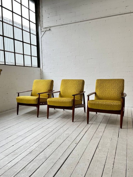 3x Danish Easy Chairs Teak