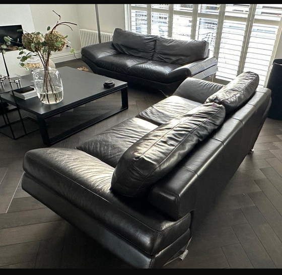 Image 1 of 2x Natuzzi Leather Sofas