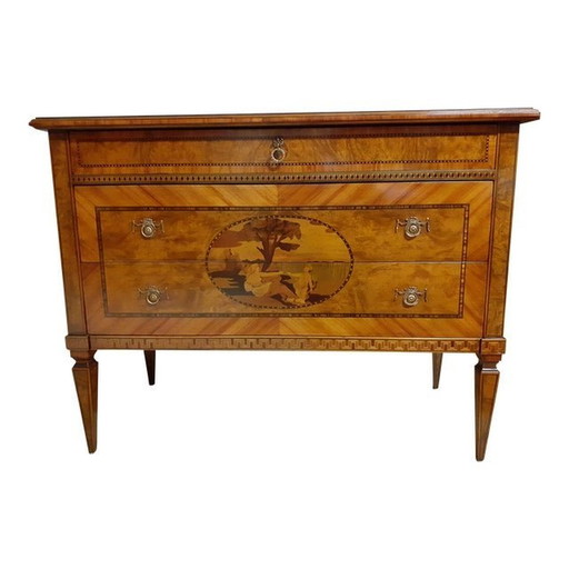 Mid 20Th Century Italian Inlaid Chest Of Drawers