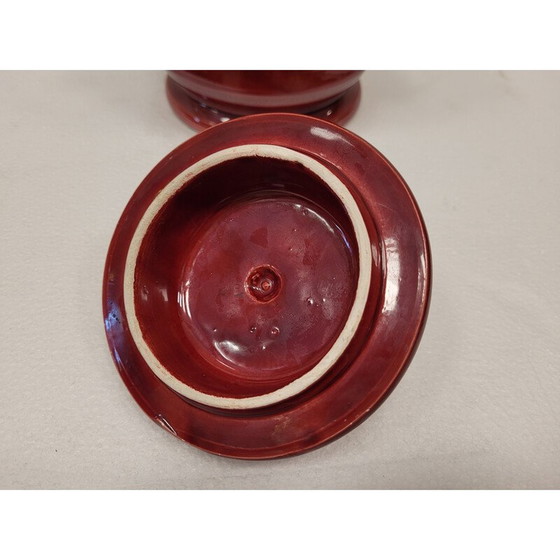 Image 1 of Vaso in ceramica color sangue di toro d'epoca