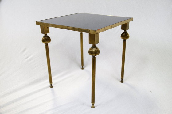 Image 1 of 3X brass tables with mirror, 1950S