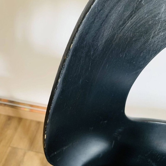 Image 1 of Set of 3 vintage eye chairs in thermoformed solid beech by Baumann