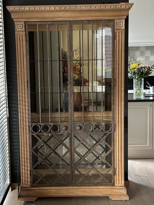 American Light Oak Display Cabinet