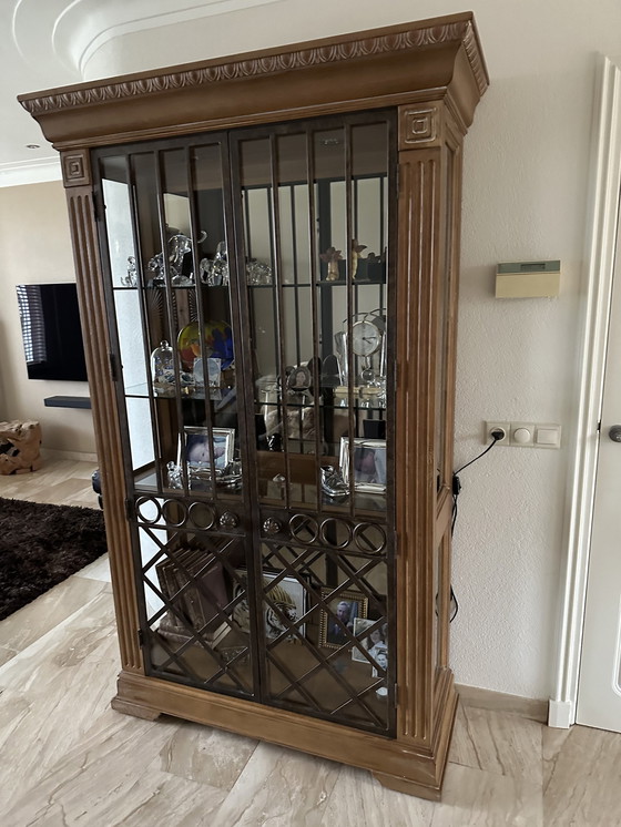 Image 1 of American Light Oak Display Cabinet