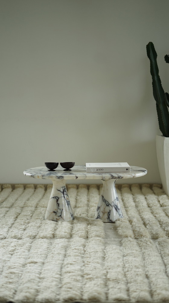 Image 1 of Calacatta Viola Coffee Table With 2 Solid Legs