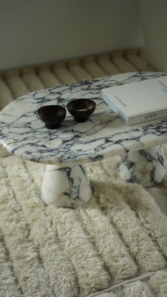 Image 1 of Calacatta Viola Coffee Table With 2 Solid Legs