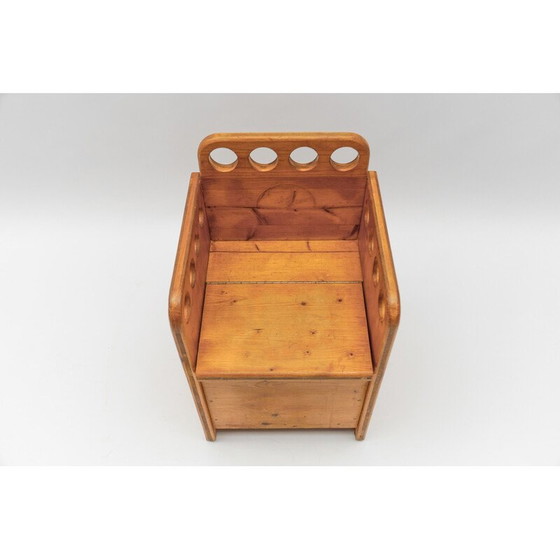 Image 1 of Pair of vintage pine benches for children, 1960