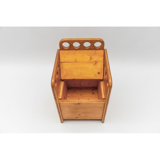 Image 1 of Pair of vintage pine benches for children, 1960